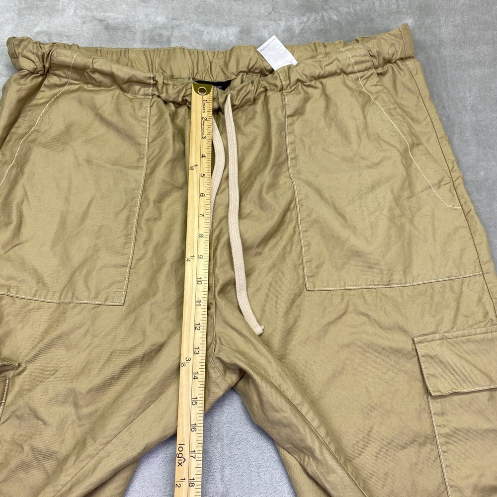 Banana Republic XXL Wide Leg High Rise Cargo Pants Tan Khaki Ankle Drawstring - Picture 2 of 10